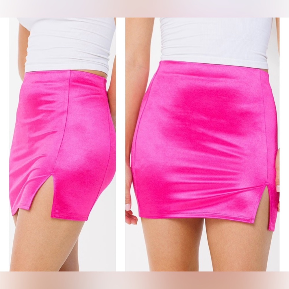 Pink Satin Mini Skirt NWT size Medium